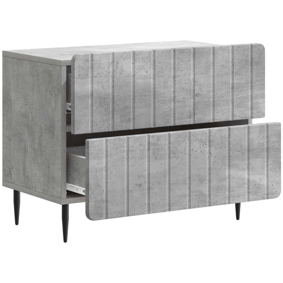 Nachtkastje Betongrijs 62 x 34,5 x 49,5 cm Bewerkt hout