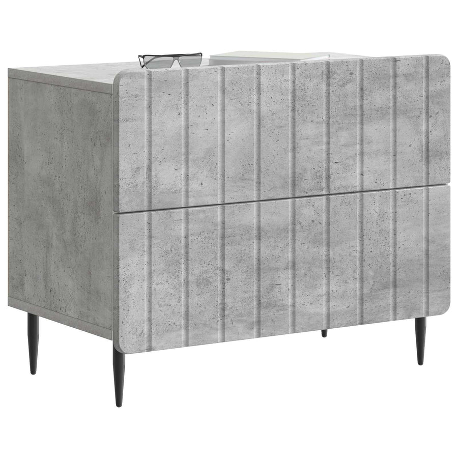 Nachtkastje Betongrijs 62 x 34,5 x 49,5 cm Bewerkt hout