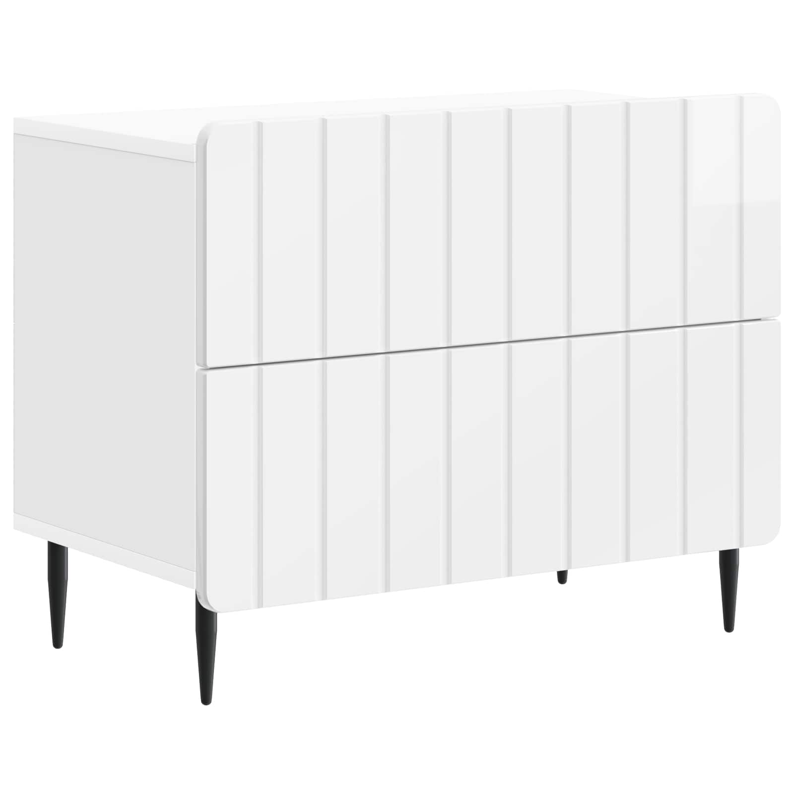 Nachtkastje Hoogglans Wit 62 x 34,5 x 49,5 cm Bewerkt hout