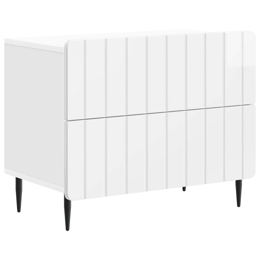 Nachtkastje Hoogglans Wit 62 x 34,5 x 49,5 cm Bewerkt hout