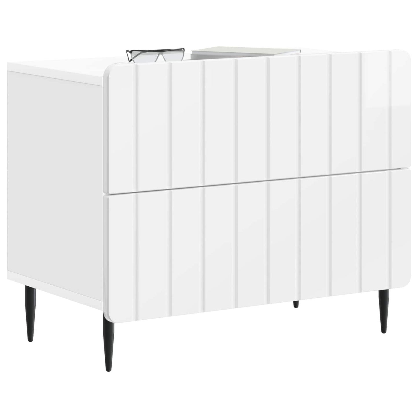 Nachtkastje Hoogglans Wit 62 x 34,5 x 49,5 cm Bewerkt hout