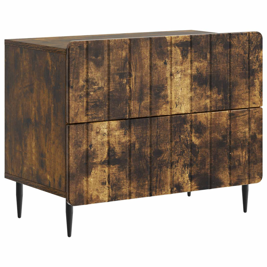Nachtkastje Gerookt eiken 62 x 34,5 x 49,5 cm Bewerkt hout