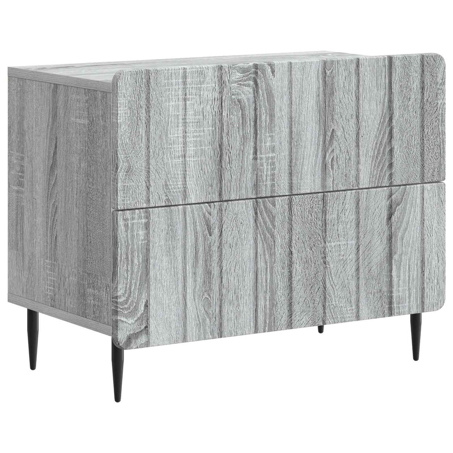 Nachtkastje Grijs sonoma 62 x 34,5 x 49,5 cm Bewerkt hout