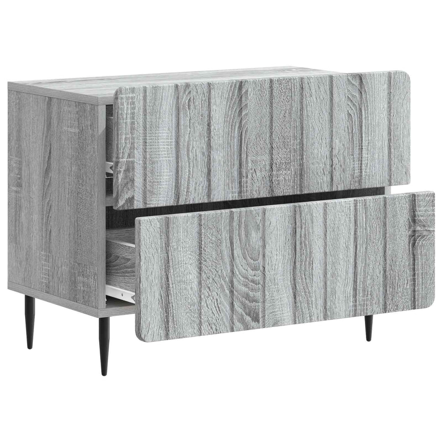 Nachtkastje Grijs sonoma 62 x 34,5 x 49,5 cm Bewerkt hout