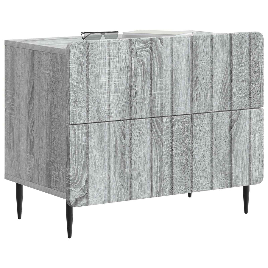 Nachtkastje Grijs sonoma 62 x 34,5 x 49,5 cm Bewerkt hout
