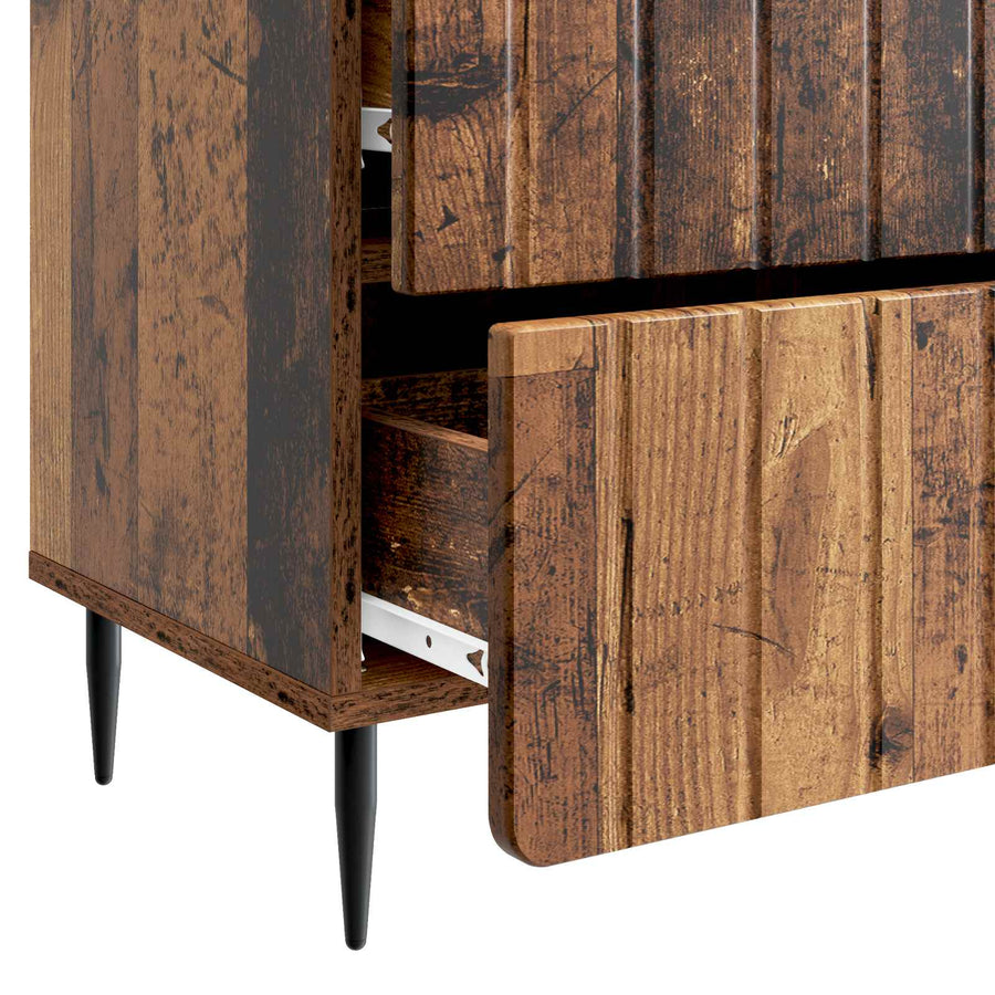 Nachtkastje met lade Oud hout 62 x 34,5 x 49,5 cm Bewerkt hout