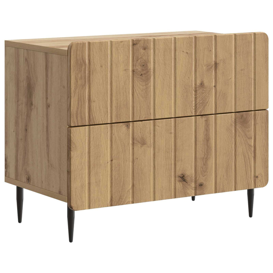 Nachtkastje Artisanaal eiken 62 x 34,5 x 49,5 cm Bewerkt hout