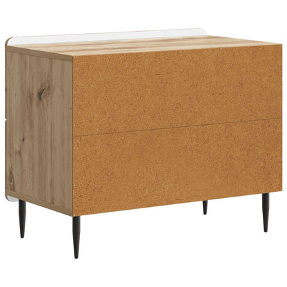 Nachtkastje Artisanaal eiken 62 x 34,5 x 49,5 cm Bewerkt hout