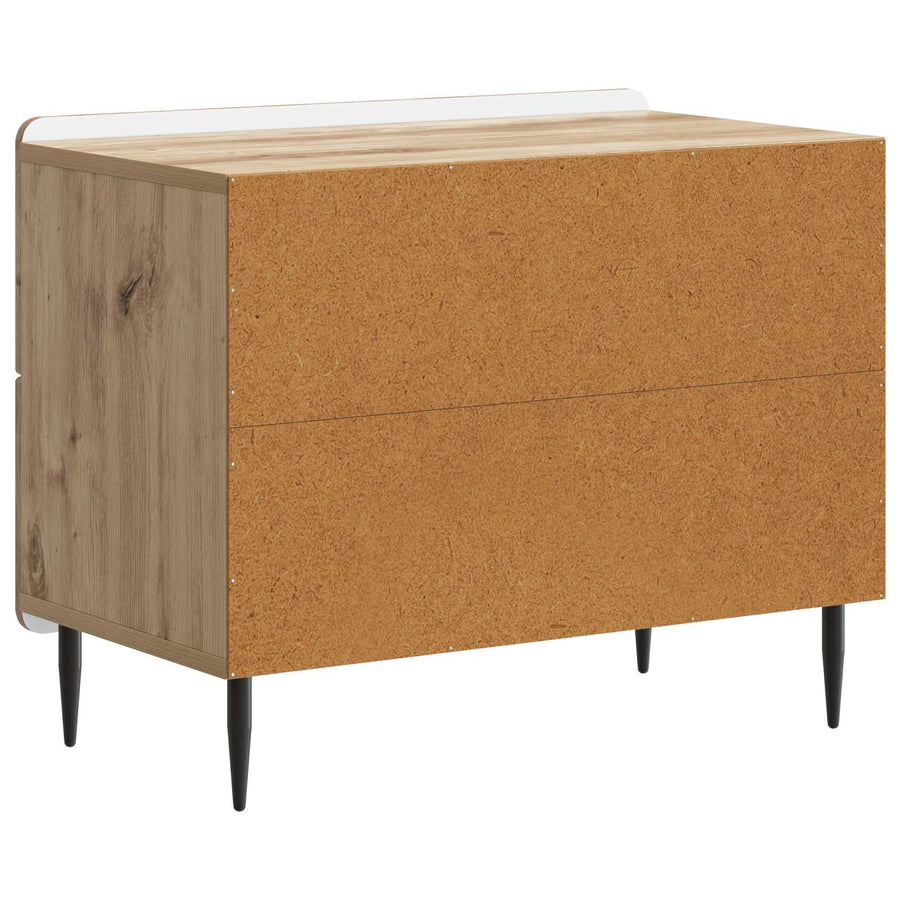 Nachtkastje Artisanaal eiken 62 x 34,5 x 49,5 cm Bewerkt hout