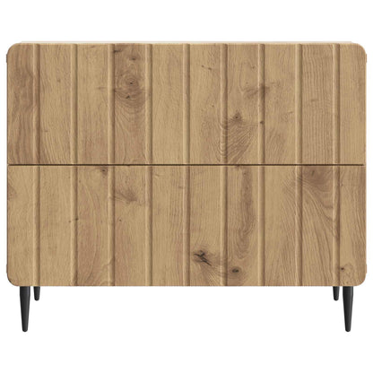 Nachtkastje Artisanaal eiken 62 x 34,5 x 49,5 cm Bewerkt hout