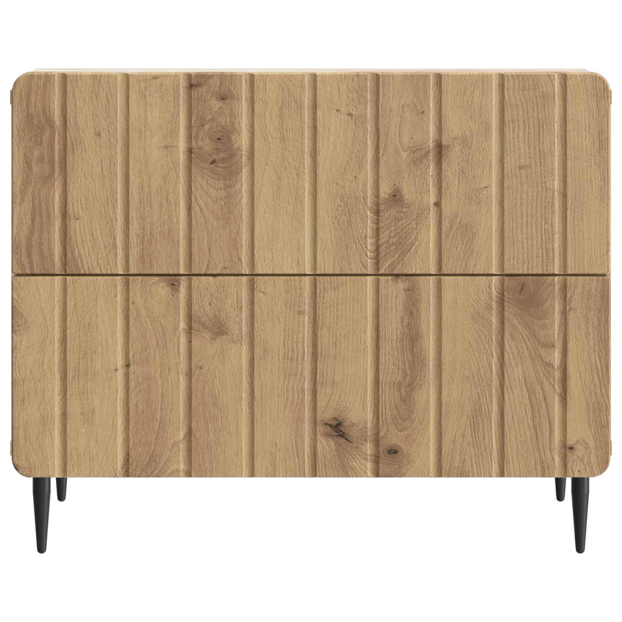 Nachtkastje Artisanaal eiken 62 x 34,5 x 49,5 cm Bewerkt hout