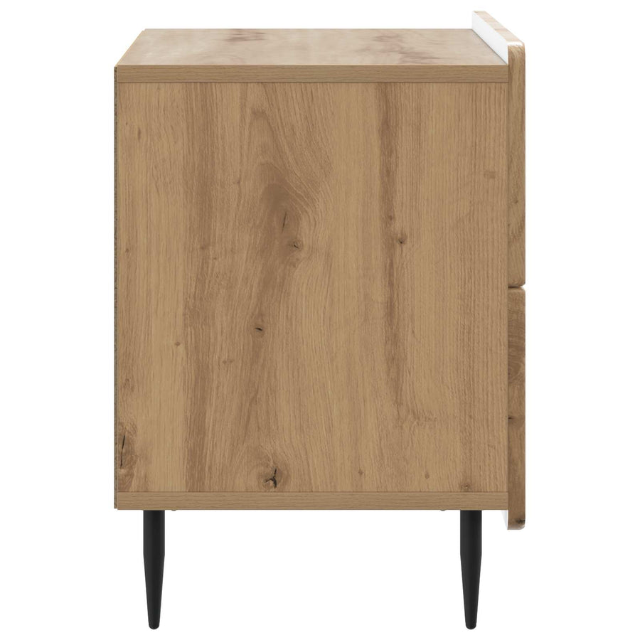 Nachtkastje Artisanaal eiken 62 x 34,5 x 49,5 cm Bewerkt hout
