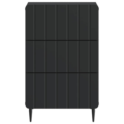 Nachtkastje met lade Zwart 43x 41 x 68 cm Bewerkt hout