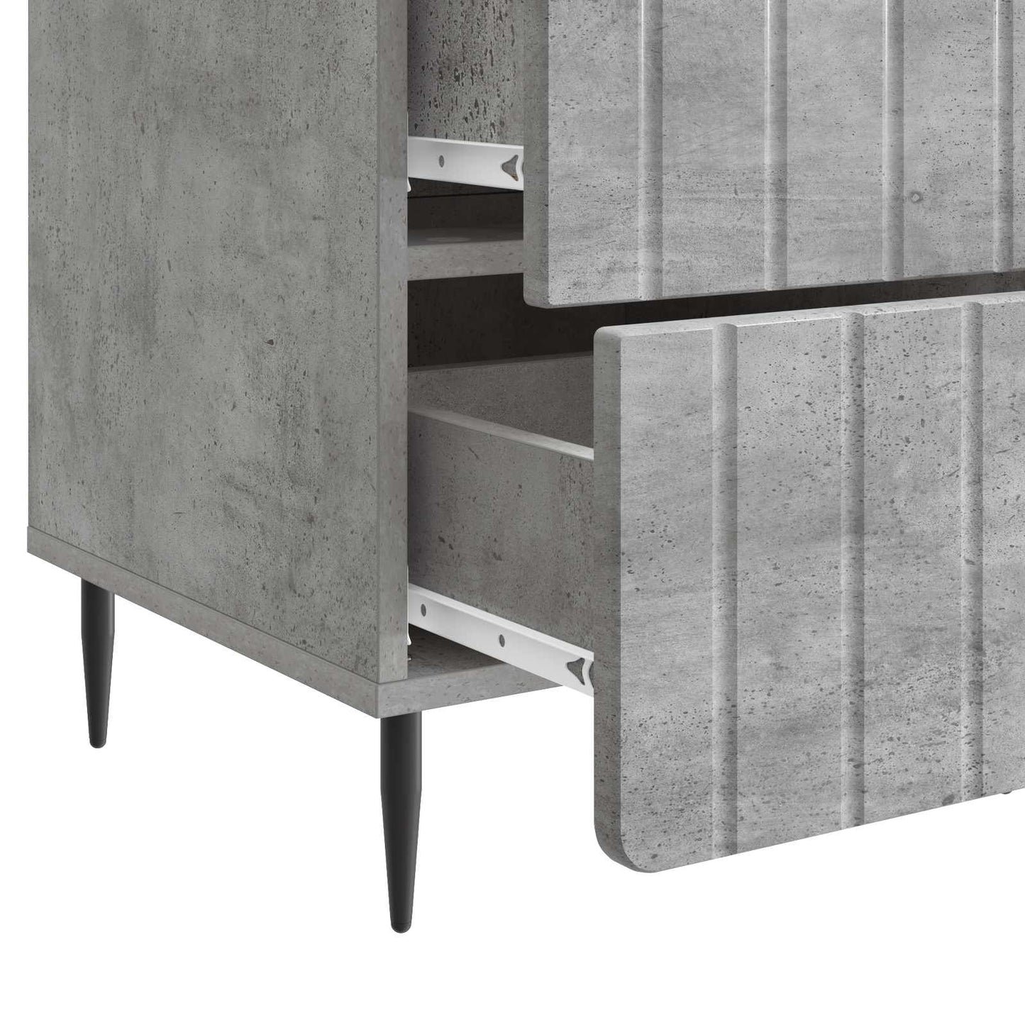 Nachtkastje met lade Betongrijs 43x 41 x 68 cm Bewerkt hout