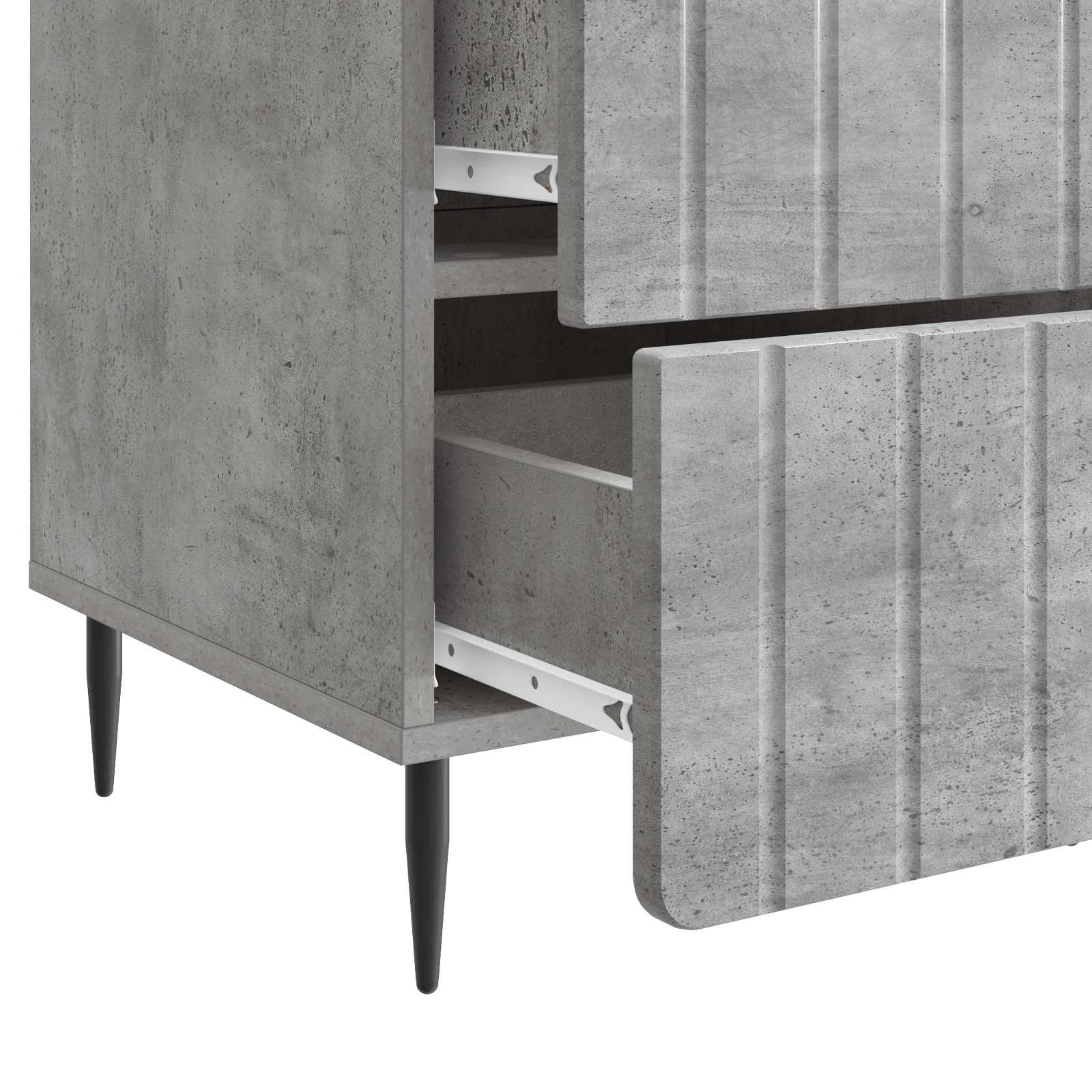 Nachtkastje met lade Betongrijs 43x 41 x 68 cm Bewerkt hout