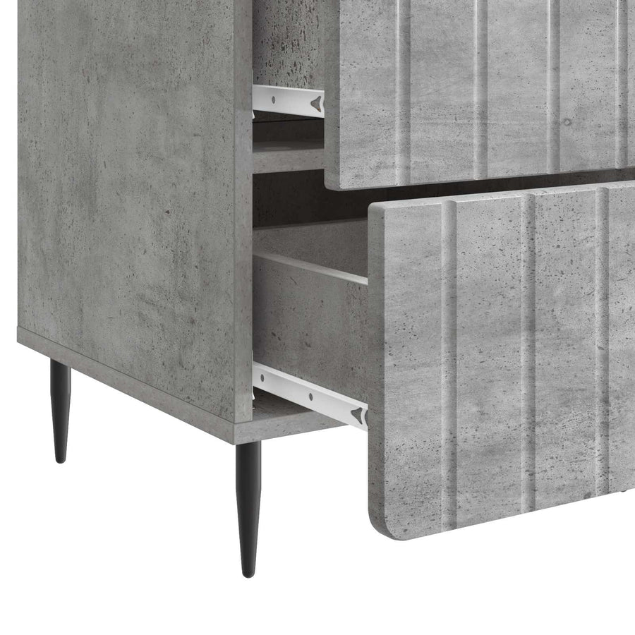 Nachtkastje met lade Betongrijs 43x 41 x 68 cm Bewerkt hout