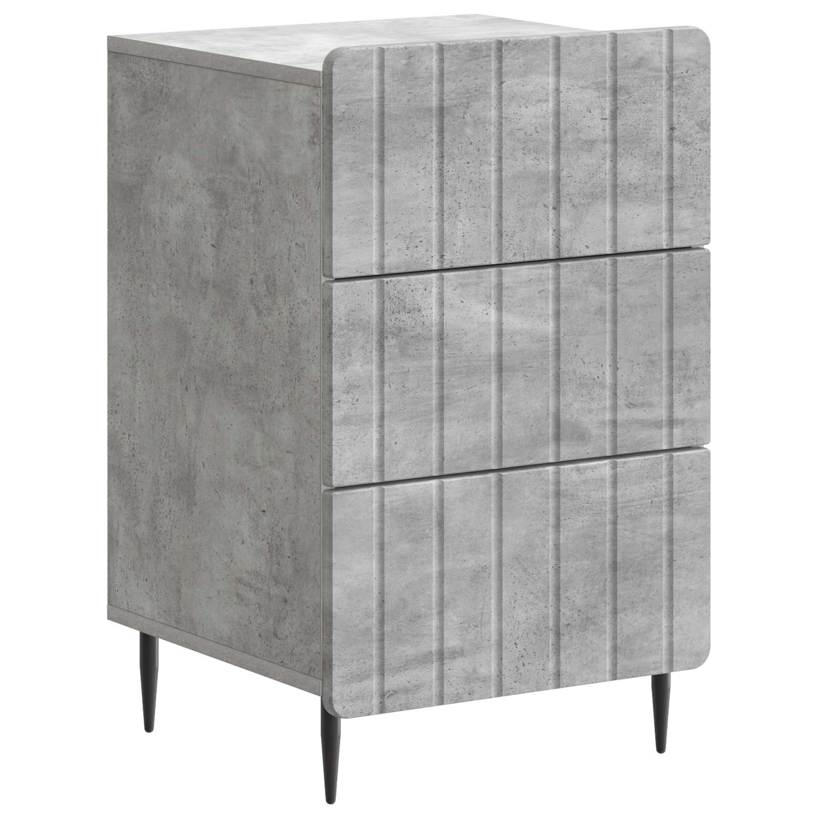 Nachtkastje met lade Betongrijs 43x 41 x 68 cm Bewerkt hout