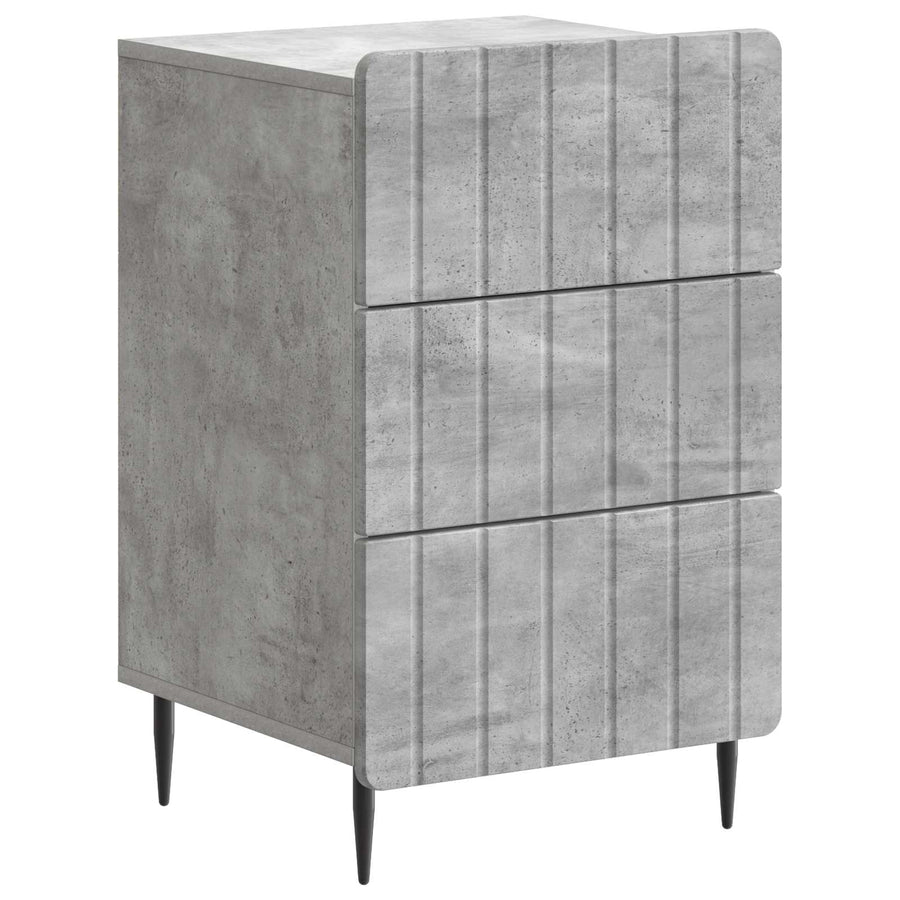 Nachtkastje met lade Betongrijs 43x 41 x 68 cm Bewerkt hout