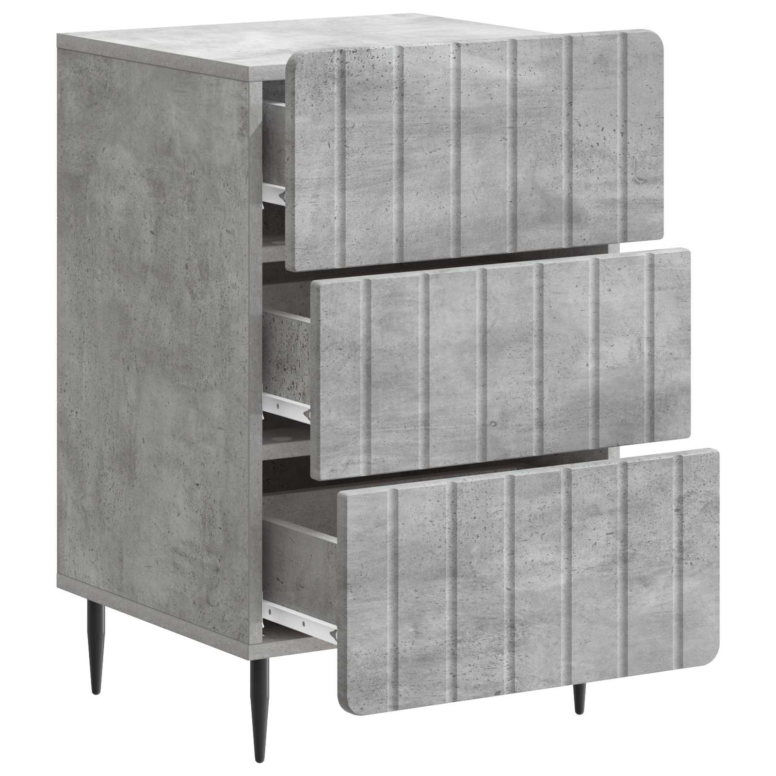 Nachtkastje met lade Betongrijs 43x 41 x 68 cm Bewerkt hout