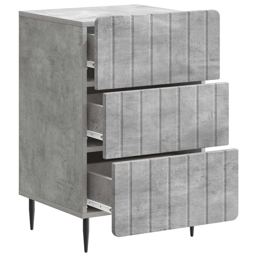 Nachtkastje met lade Betongrijs 43x 41 x 68 cm Bewerkt hout