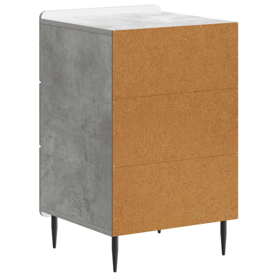 Nachtkastje met lade Betongrijs 43x 41 x 68 cm Bewerkt hout