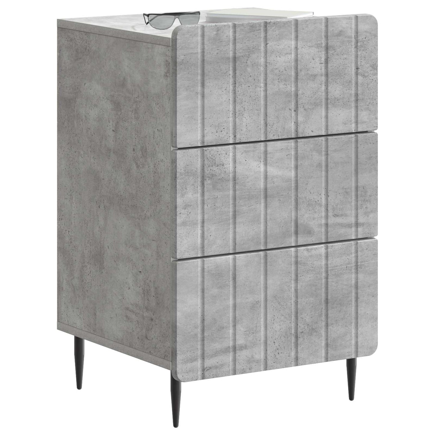 Nachtkastje met lade Betongrijs 43x 41 x 68 cm Bewerkt hout