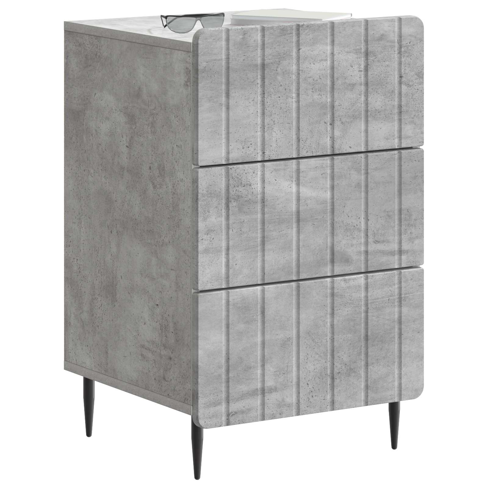 Nachtkastje met lade Betongrijs 43x 41 x 68 cm Bewerkt hout