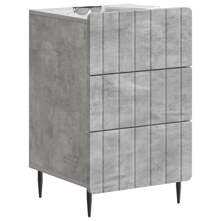Nachtkastje met lade Betongrijs 43x 41 x 68 cm Bewerkt hout