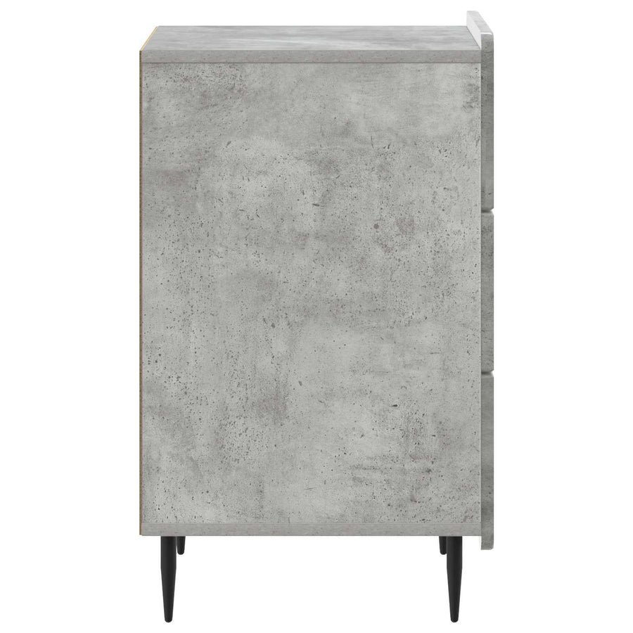 Nachtkastje met lade Betongrijs 43x 41 x 68 cm Bewerkt hout