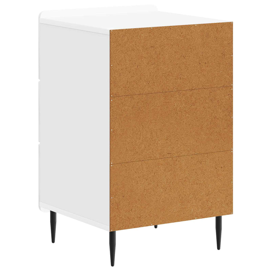 Nachtkastje met lade Hoogglans Wit 43x 41 x 68 cm Bewerkt hout
