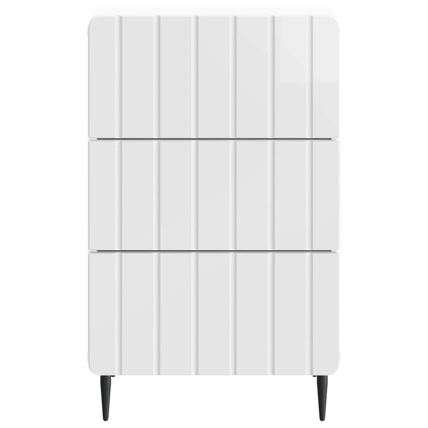 Nachtkastje met lade Hoogglans Wit 43x 41 x 68 cm Bewerkt hout