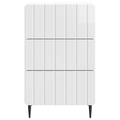 Nachtkastje met lade Hoogglans Wit 43x 41 x 68 cm Bewerkt hout