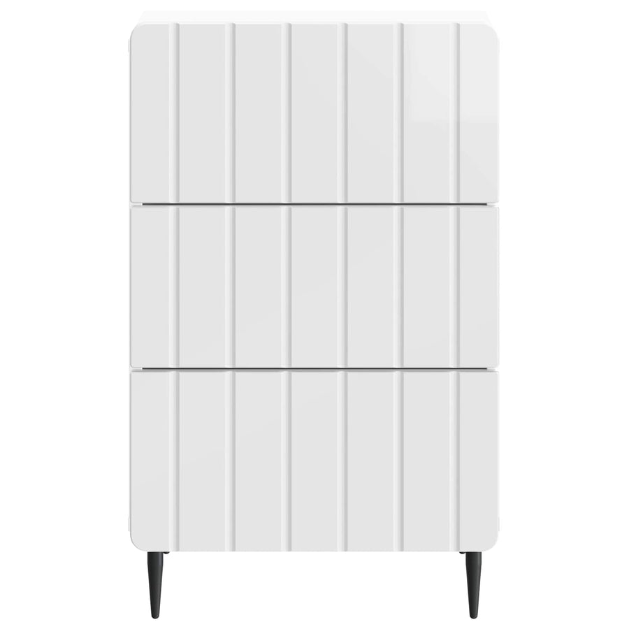 Nachtkastje met lade Hoogglans Wit 43x 41 x 68 cm Bewerkt hout