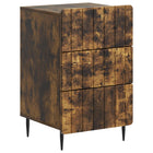 Nachtkastje 43x41x68 cm bewerkt hout gerookt eiken