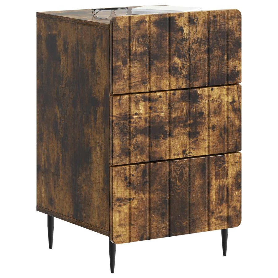 Nachtkastje met lade Gerookt eiken 43x 41 x 68 cm Bewerkt hout