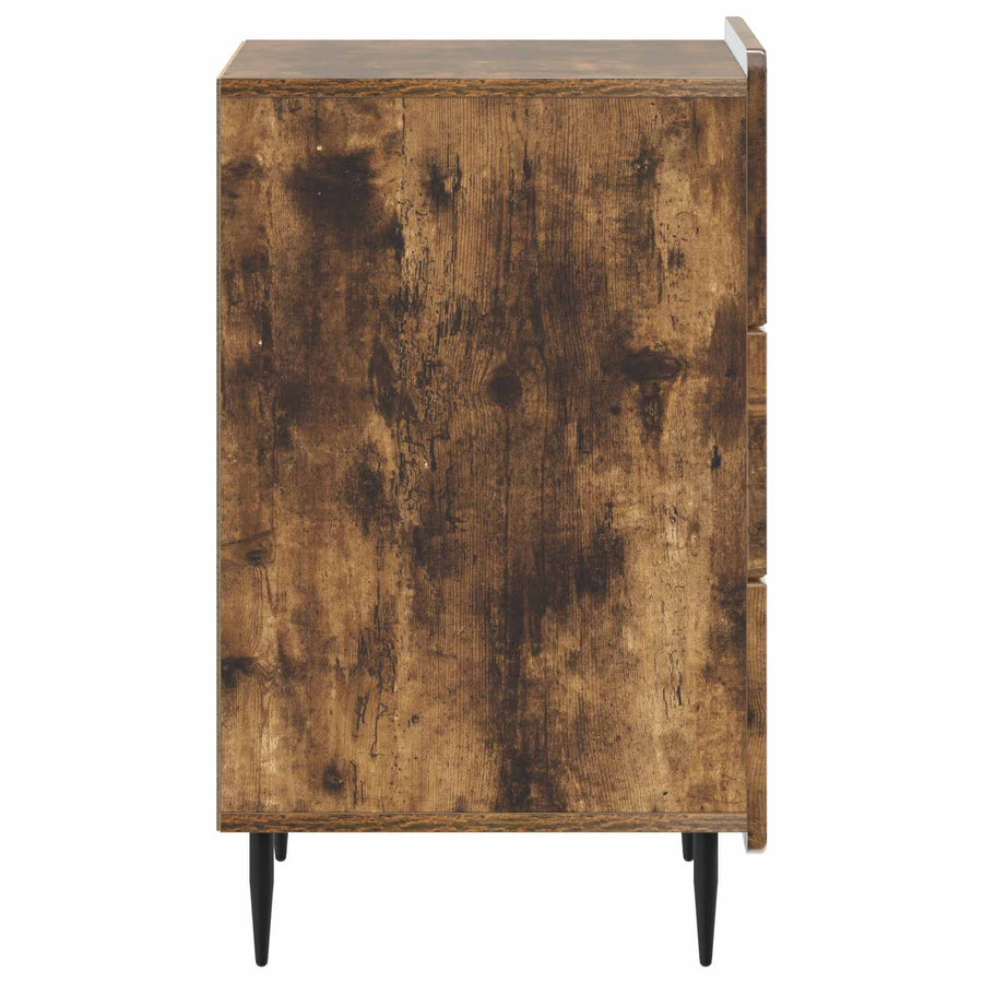 Nachtkastje met lade Gerookt eiken 43x 41 x 68 cm Bewerkt hout