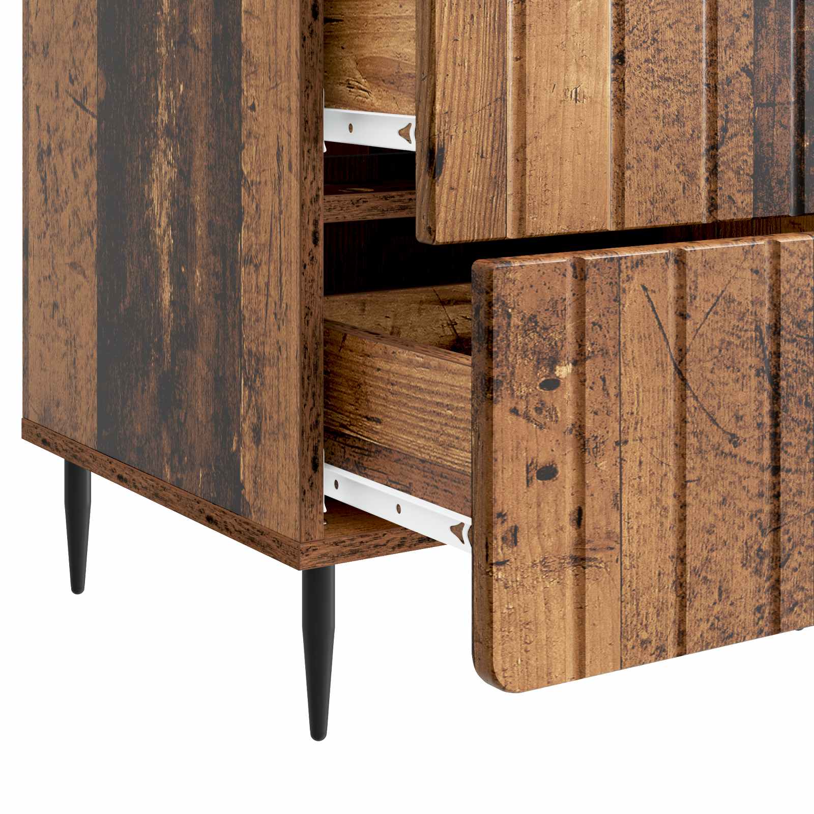 Nachtkastje met lade Oud hout 43x 41 x 68 cm Bewerkt hout