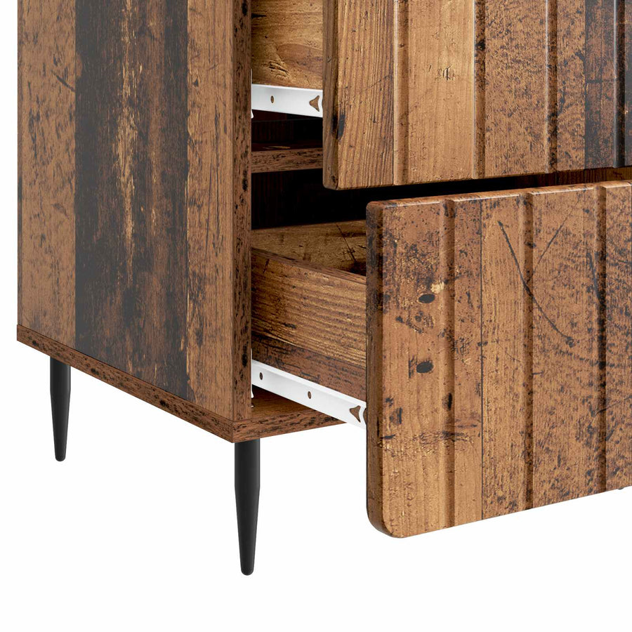 Nachtkastje met lade Oud hout 43x 41 x 68 cm Bewerkt hout