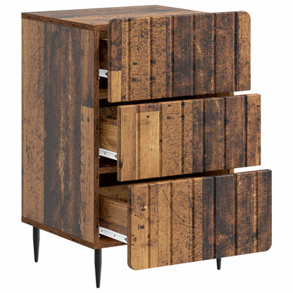 Nachtkastje met lade Oud hout 43x 41 x 68 cm Bewerkt hout
