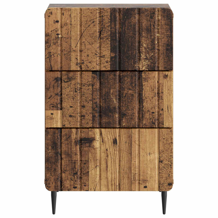 Nachtkastje met lade Oud hout 43x 41 x 68 cm Bewerkt hout