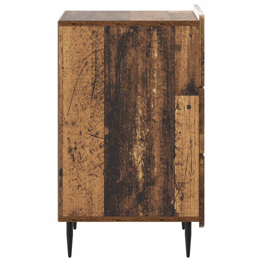 Nachtkastje met lade Oud hout 43x 41 x 68 cm Bewerkt hout