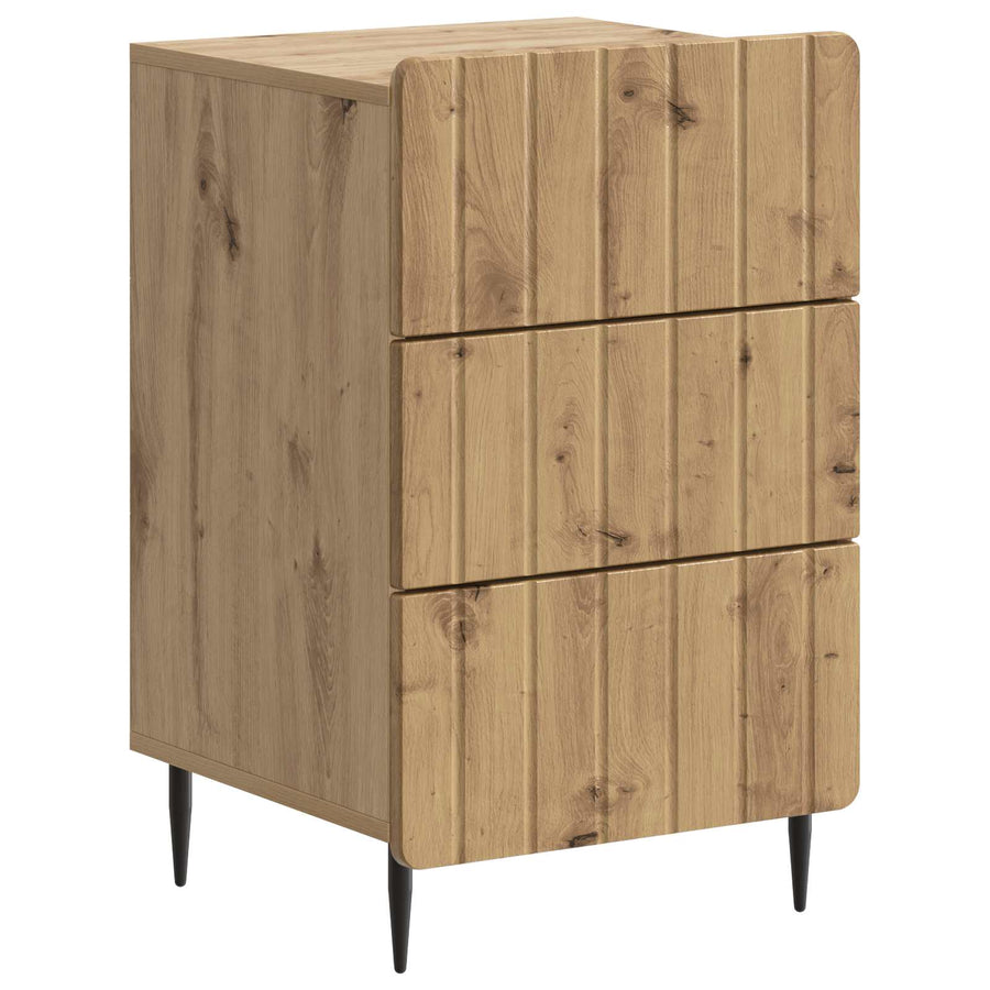 Nachtkastje Artisanaal eiken 43x 41 x 68 cm Bewerkt hout