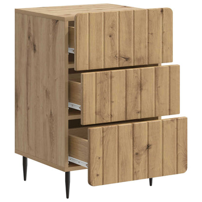 Nachtkastje Artisanaal eiken 43x 41 x 68 cm Bewerkt hout