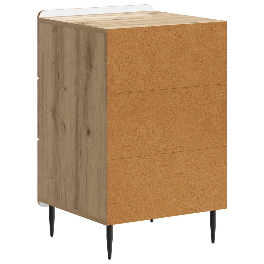 Nachtkastje Artisanaal eiken 43x 41 x 68 cm Bewerkt hout