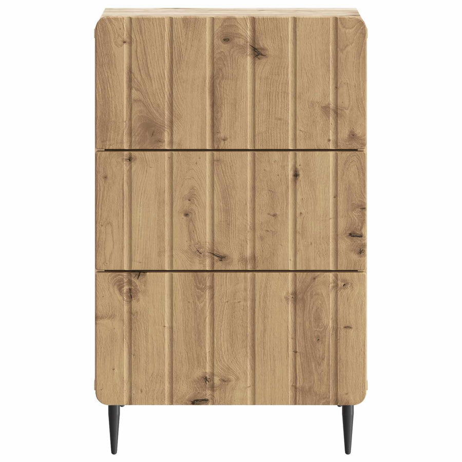 Nachtkastje Artisanaal eiken 43x 41 x 68 cm Bewerkt hout