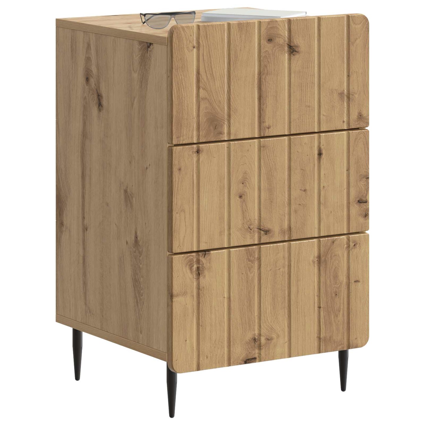 Nachtkastje Artisanaal eiken 43x 41 x 68 cm Bewerkt hout