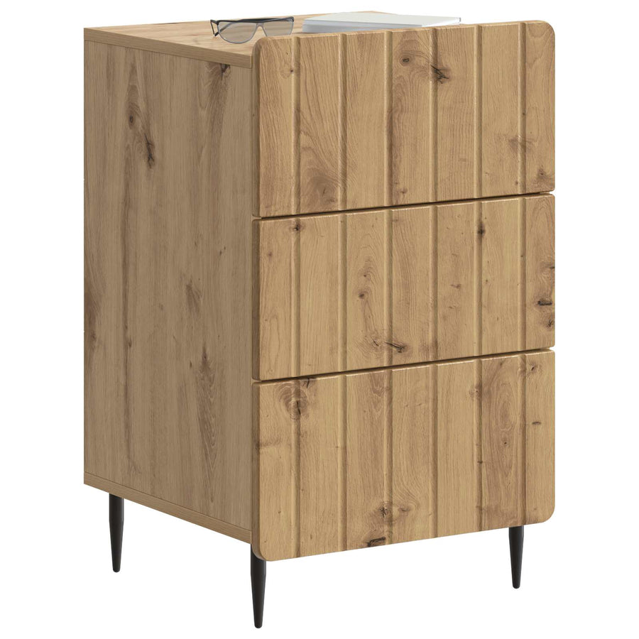 Nachtkastje Artisanaal eiken 43x 41 x 68 cm Bewerkt hout