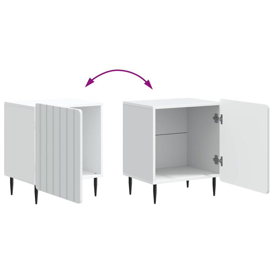 Nachtkastje 2 pcs Wit 43 x 34,5 x 52 cm Bewerkt hout