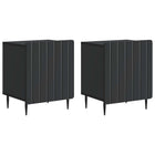 Nachtkastje 2 stuks zwart 43x34,5x52 cm bewerkt hout