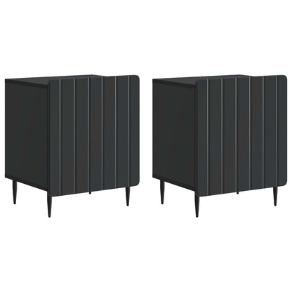 Nachtkastje 2 pcs Zwart 43 x 34,5 x 52 cm Bewerkt hout